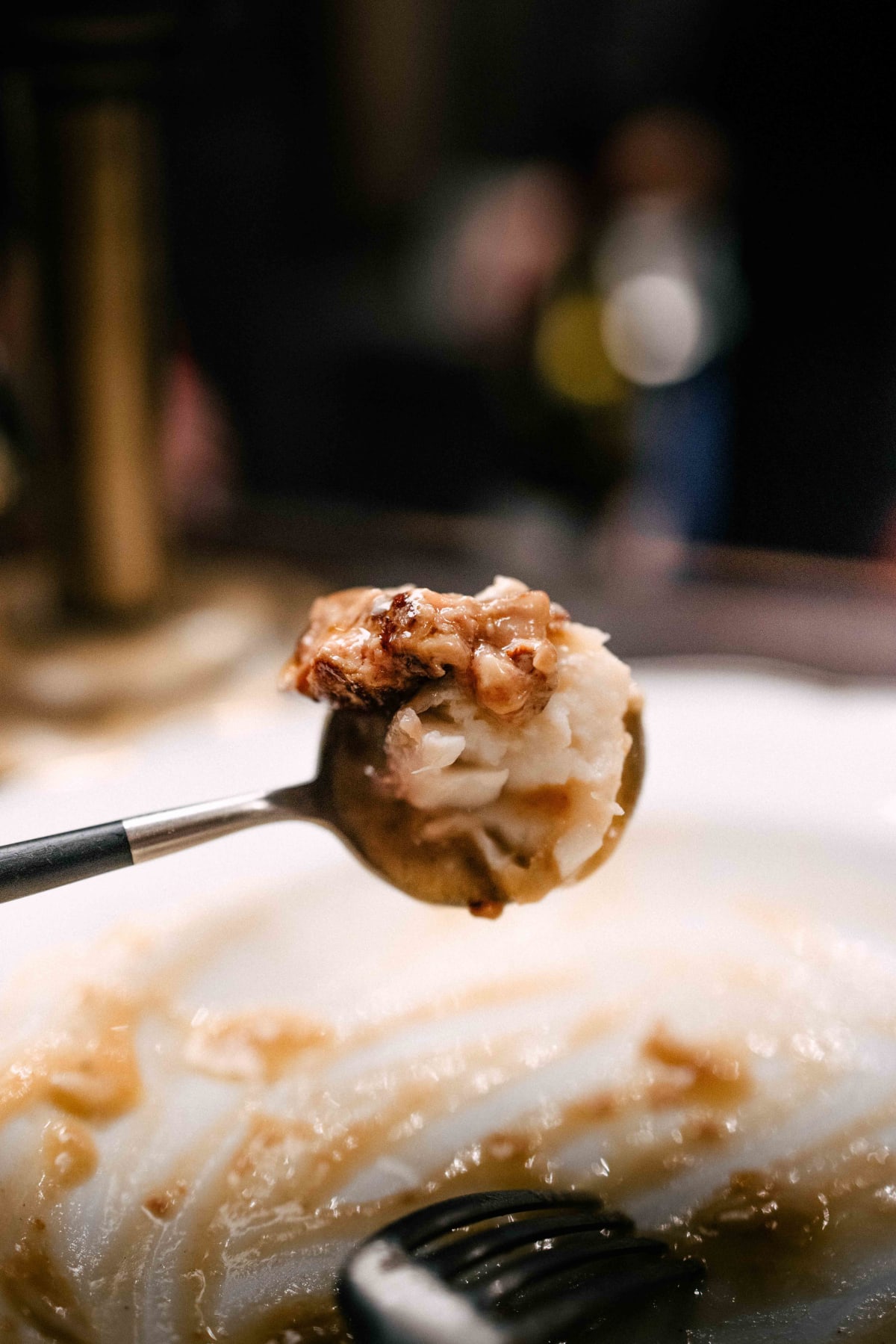 Bistro de la Mer, Amsterdam: a spoonful of monkfish up close