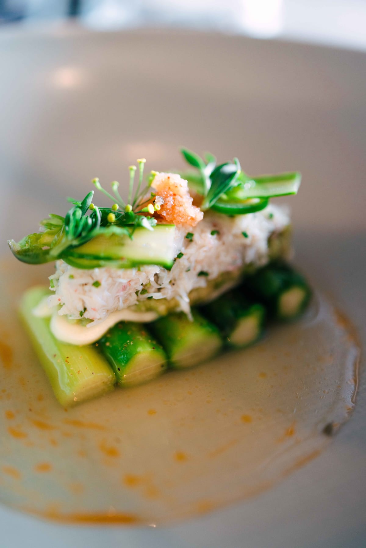 Exquisine, Seoul: the asparagus and crab up close