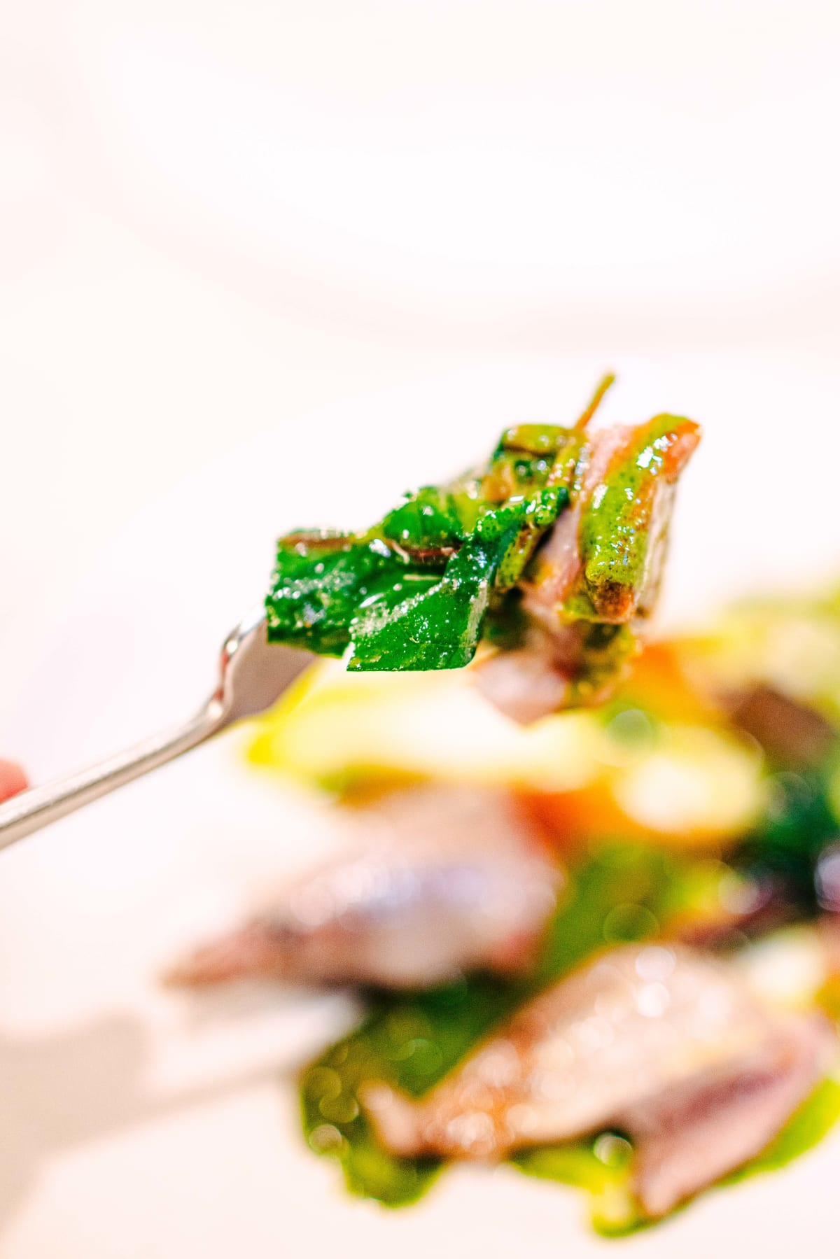 Asador Etxebarri, Axpe: a forkful of partridge in the green sauce