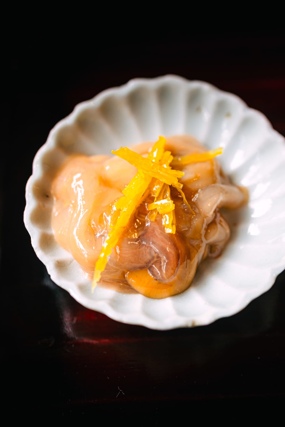 Matsukawa, Tokyo: the konowata, thick and glossy under the yuzu peel
