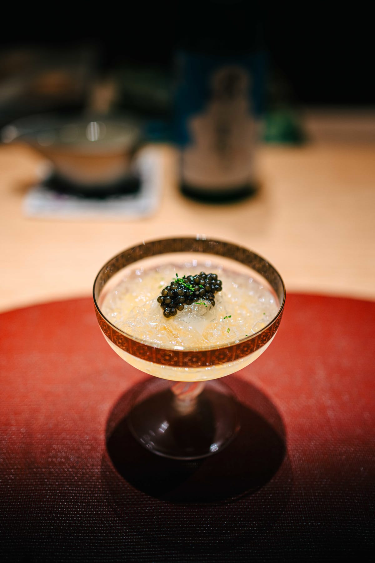 Mitou, Seoul: the July jelly in a gold-rimmed coupe