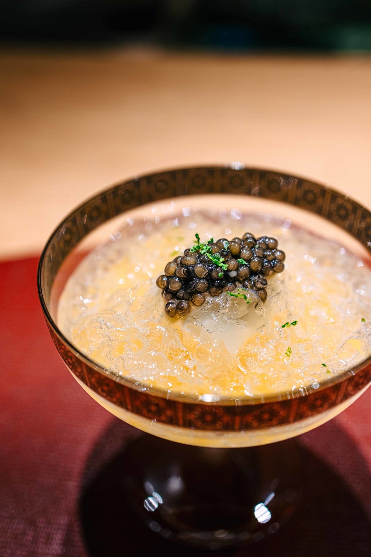 Mitou, Seoul: caviar on the chodang sweetcorn and scallop jelly