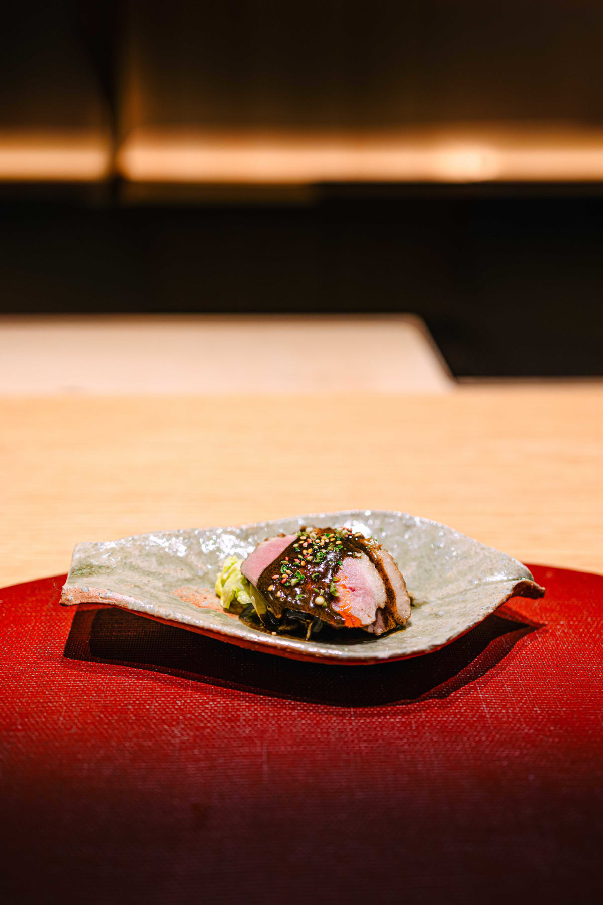 Mitou, Seoul: the duck on a leaf-shaped plate