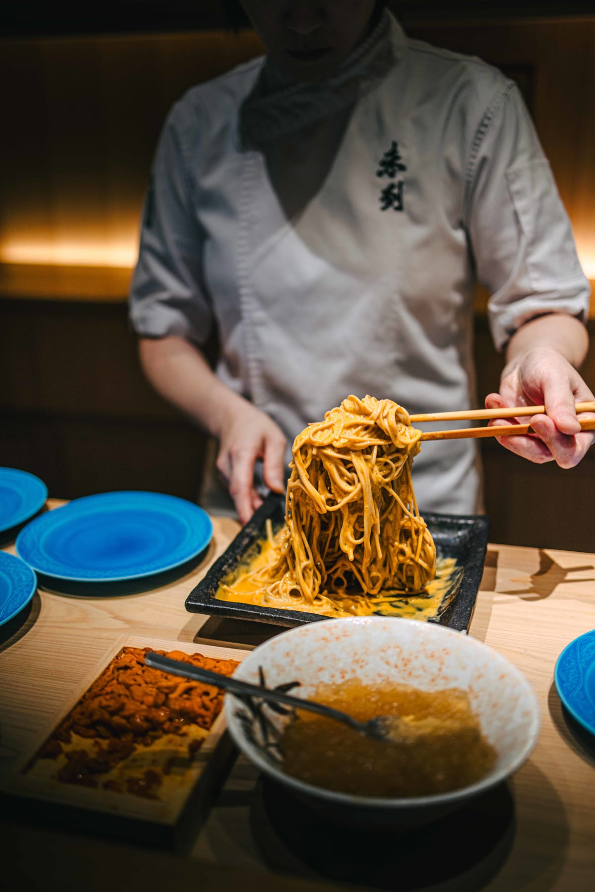 Mitou, Seoul: soba tossed in uni sauce