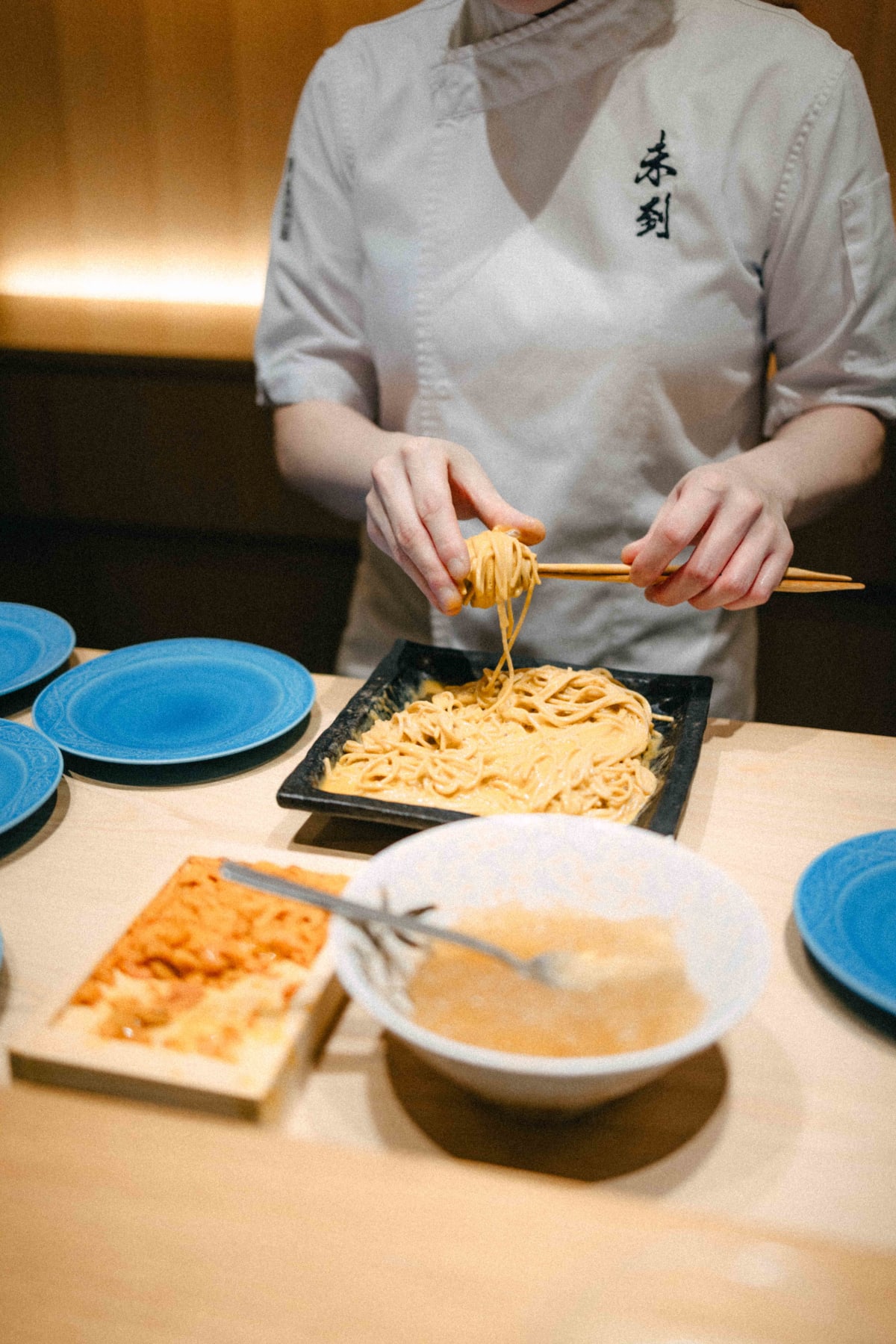 Mitou, Seoul: the soba twisted up for plating
