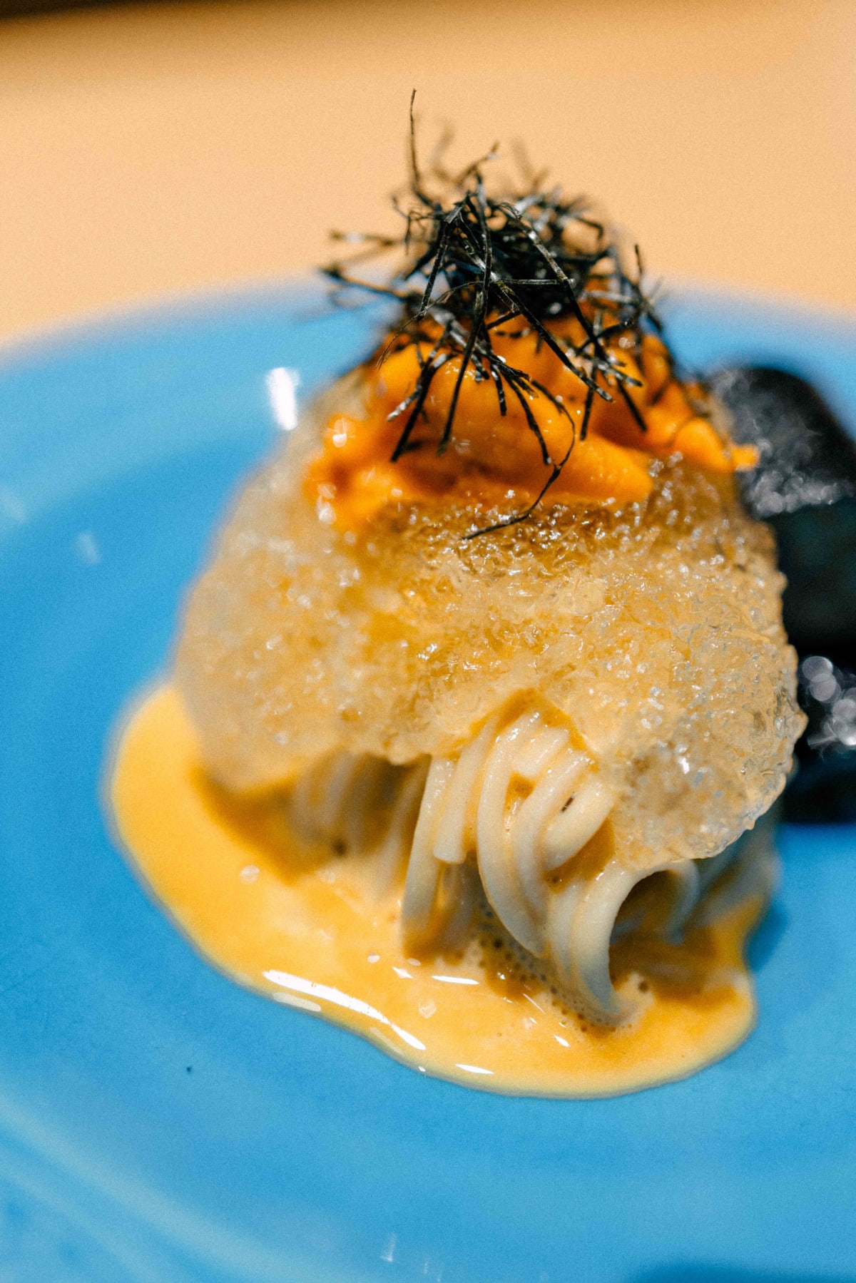 Mitou, Seoul: the jelly and uni sauce over the soba