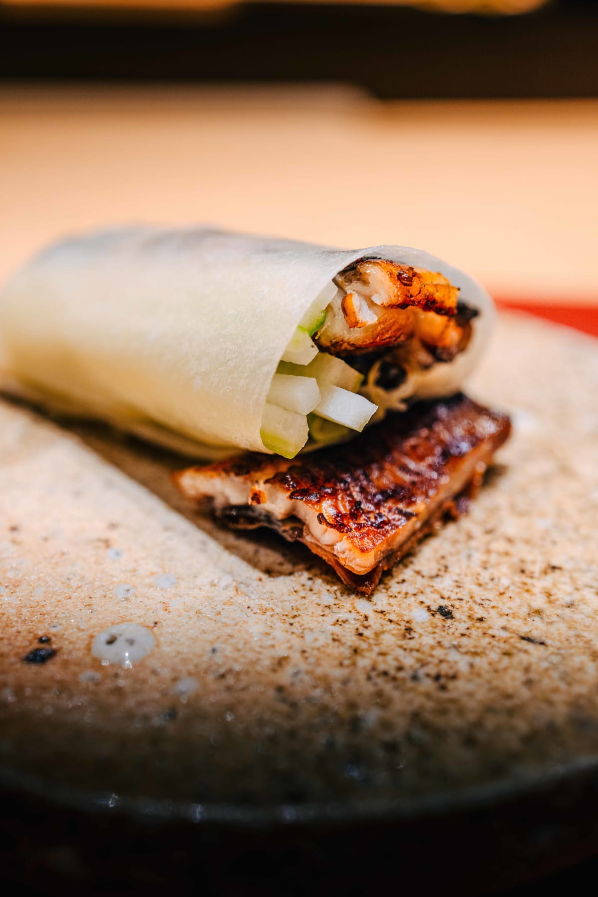 Mitou, Seoul: the unagi and vegetables inside the crêpe
