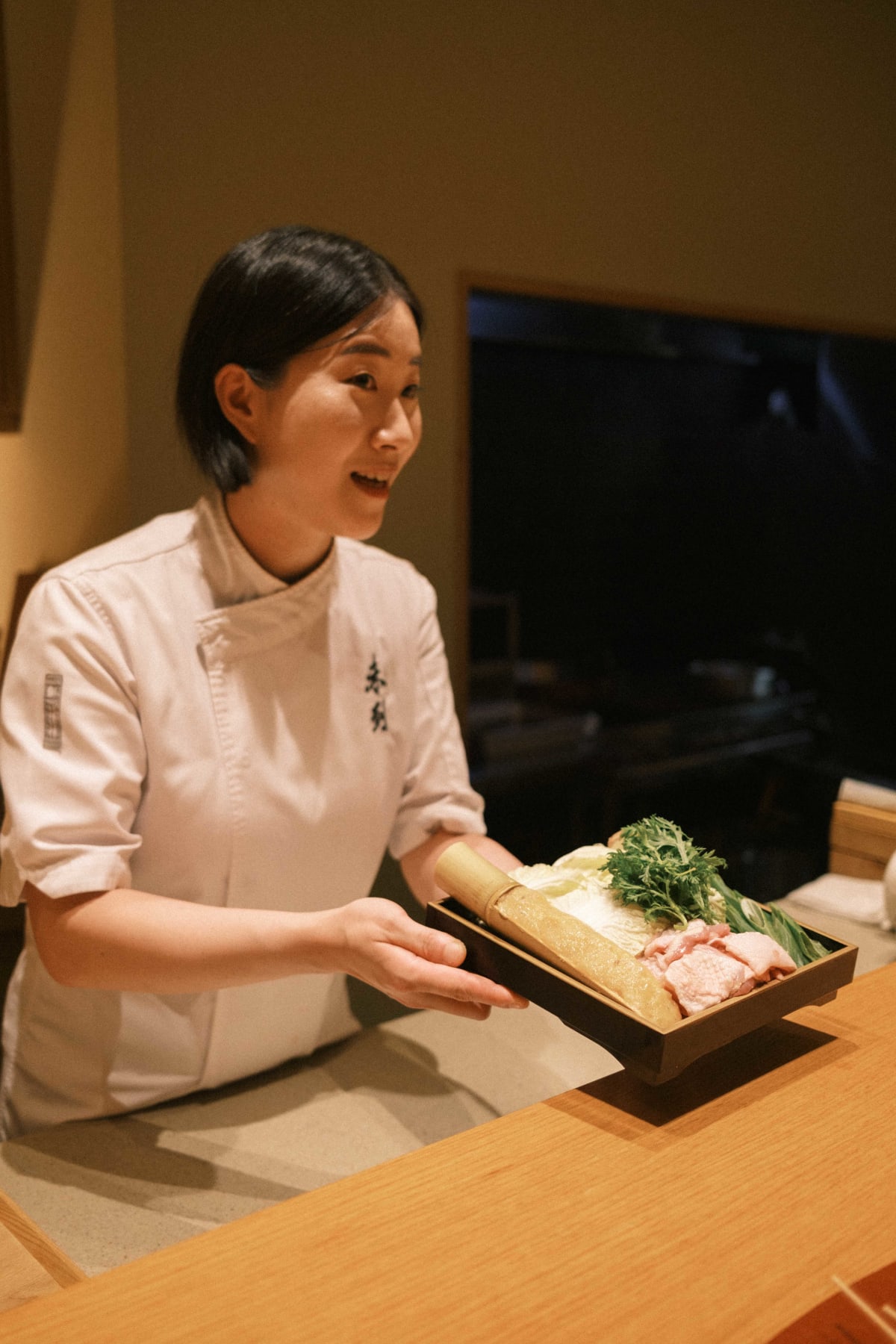 Mitou, Seoul: Kim Bo-mi presenting the August mizutaki ingredients