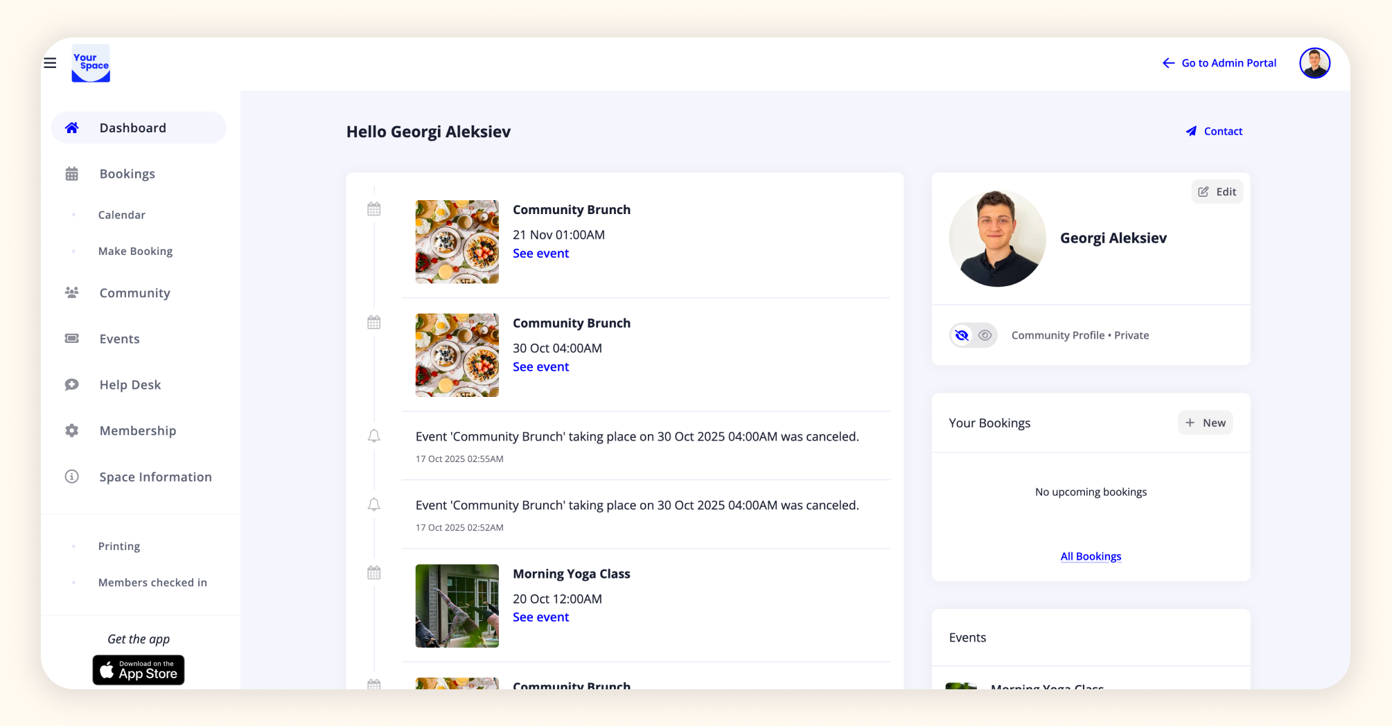 Cobot Space Management UI – view 7