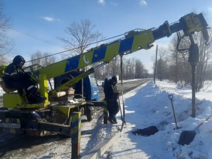 В населенных пунктах Поронайского района построят около двух километров линий уличного освещения