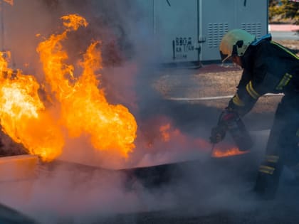 Две хозпостройки горели открытым пламенем в селе Поронайского района