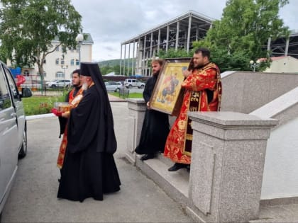 Южно-Сахалинская епархия проводила мощи покровителя русского воинства
