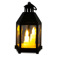 Dekoracyjna Lampion Świeca Led 25cm Czarna