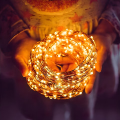 Lampki Druciki 100 Led Na Baterie 10m Ciepła Biel