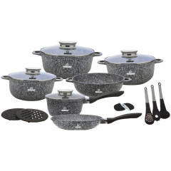 Zestaw Garnków Z Marmurowych Garników Ceramicznych 17 Szt