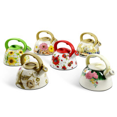 Czajnik Emaliowany Tradycyjny 3 L Z Gwizdkiem, Wielokolorow, Idealny Pomysł Na Prezent