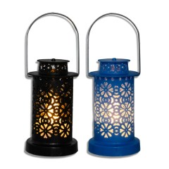 Dekoracyjna Świeca Led Latarnia 9 Cm Czarno-niebieska 2 Szt