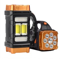 Wielofunkcyjna Lampa Solarna 38w Big Hb-1678 Czarna Ze Złotą Krawędzią