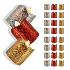 Świeca Led Z Brokatem 4,50cm Wielokolorowe 24 Szt