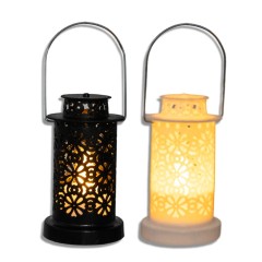 Dekoracyjna Świeca Led Latarnia 9 Cm Czarno-biała 2 Szt