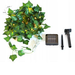 Sztuczny Bluszcz Z Lampkami Solarne  Ogrodowe 5 Metrów 50 Diod Led Wodoodporny