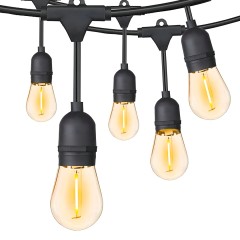 Girlanda Lampki Ogrodowe Zewnetrzne 10m 20 Led Czarny Kabel Ciepła Biel