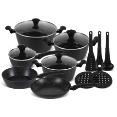 Zestaw Garnków na Indukcję 15 Elementów Edenberg, z Akcesoriami Kuchennymi