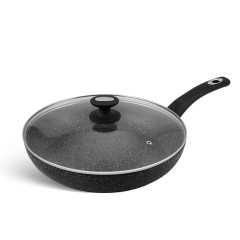 Patelnia Aluminiowa 26 cm Edenberg z Powłoką Nieprzywierającą Ceramiczno-Marmurową i Pokrywką