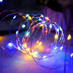 Lampki Druciki 50 Led Na Baterie 5m Wielokolorowe Światełka Na Choinkę