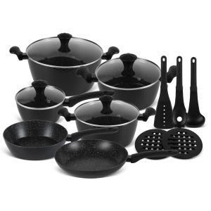 Zestaw Garnków na Indukcję 15 Elementów Edenberg, z Akcesoriami Kuchennymi