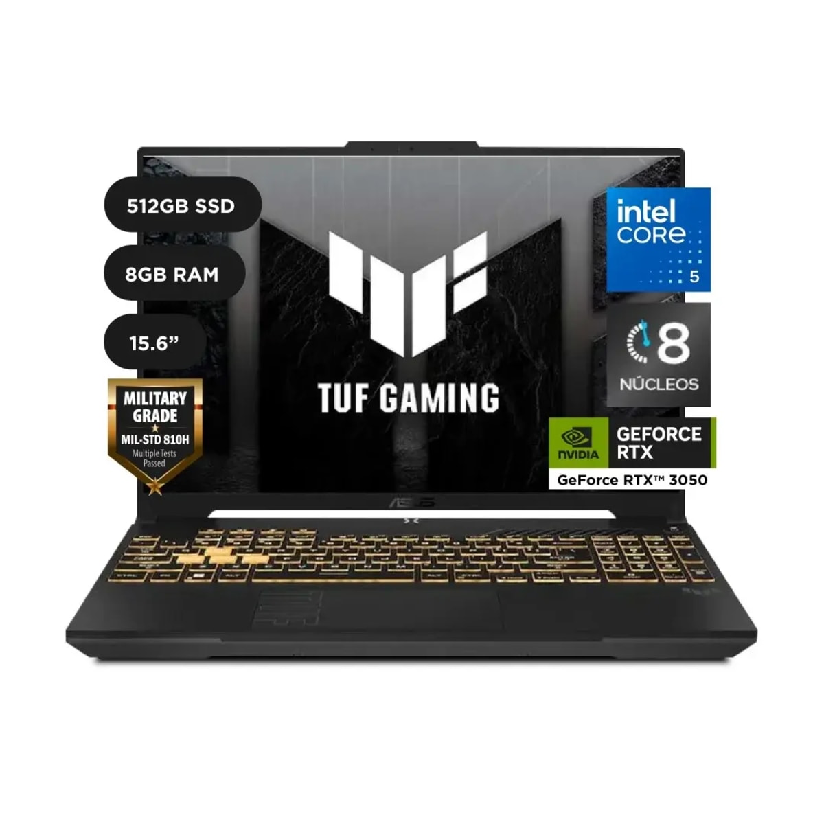 Laptop ASUS TUF Gaming F16 16" Intel Core 5 210H 512GB SSD 8GB RAM 144Hz RTX 3050