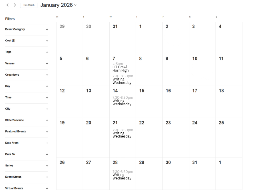 #TWP Events Calendar