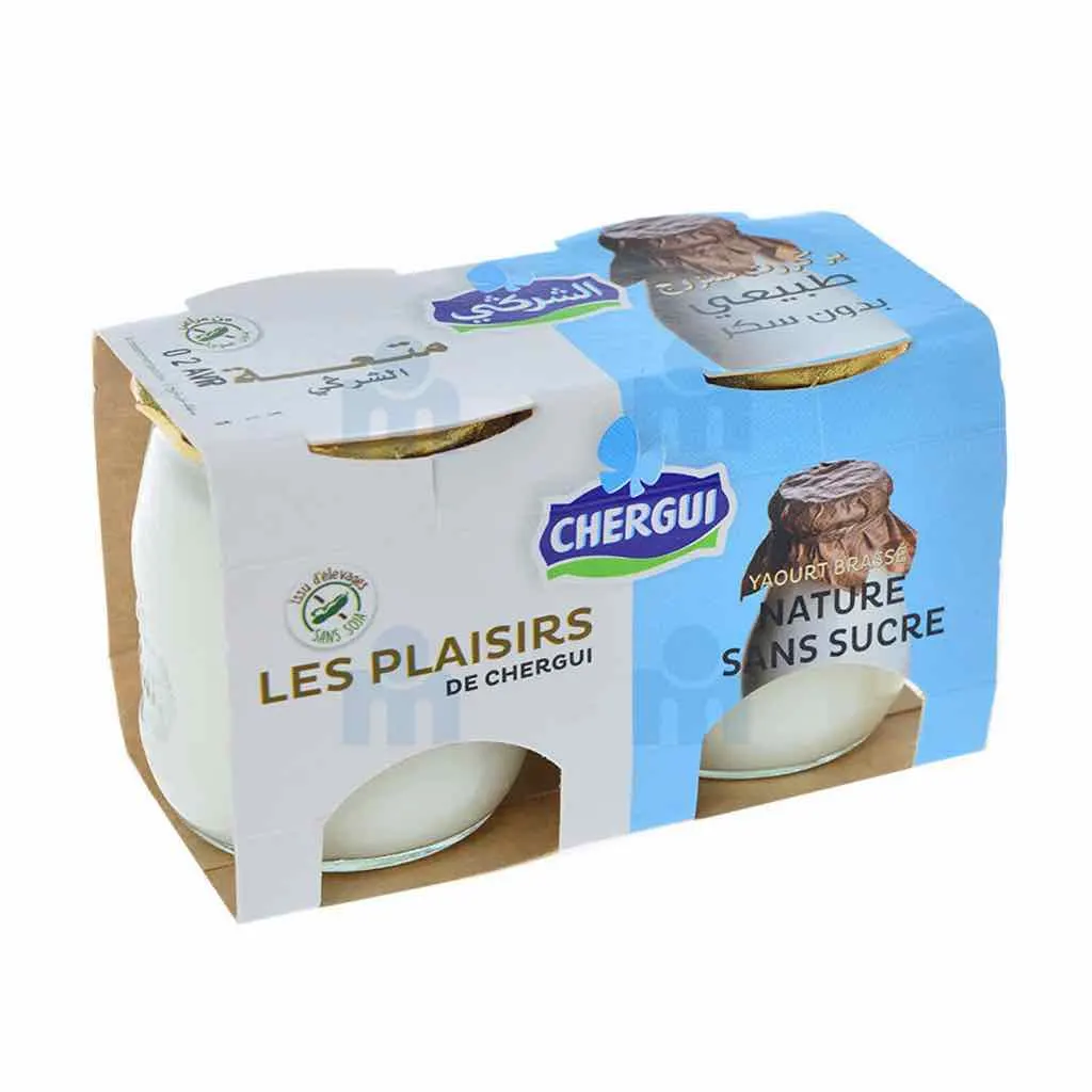 Yaourt brassé nature sans sucre Les Plaisirs de Chergui 2x125g - CHERGUI