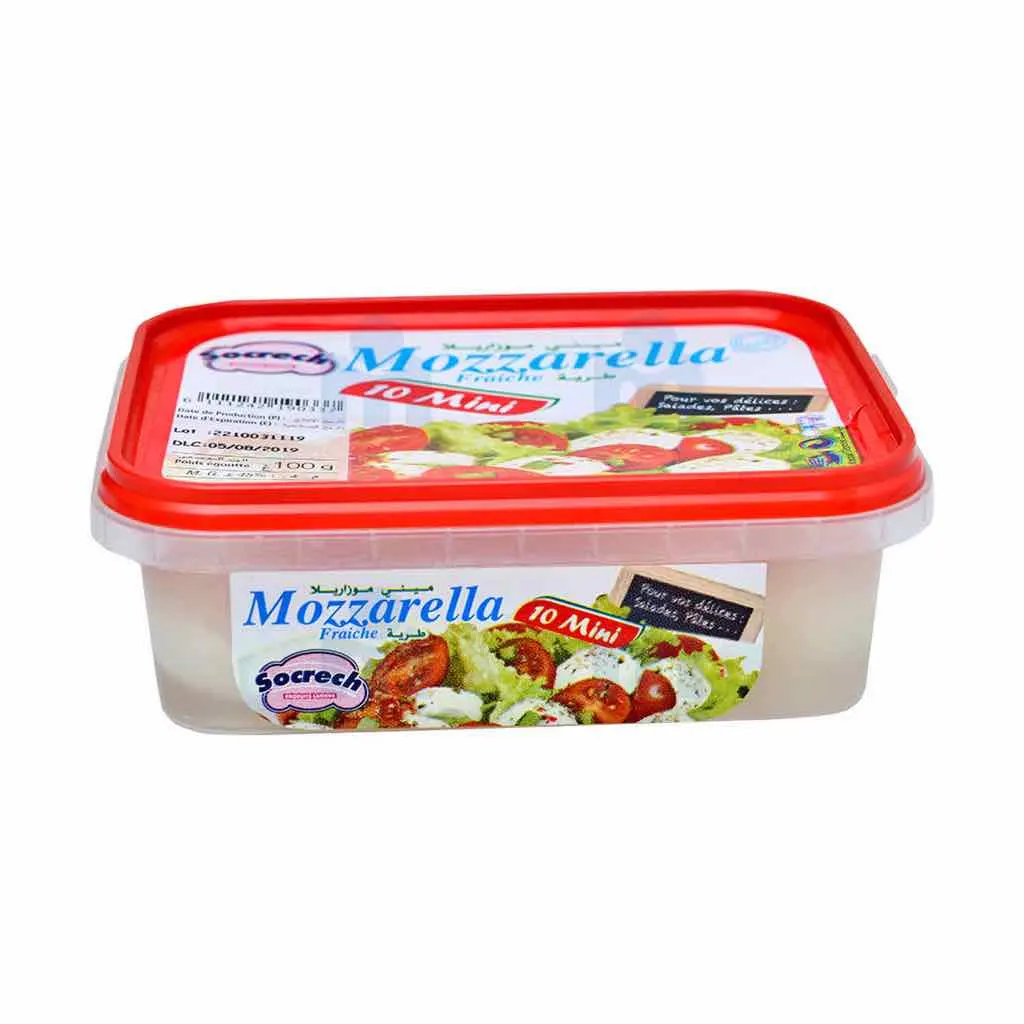 Fromage Mozzarella fraîche x10 mini boules 100g - SOCRECH
