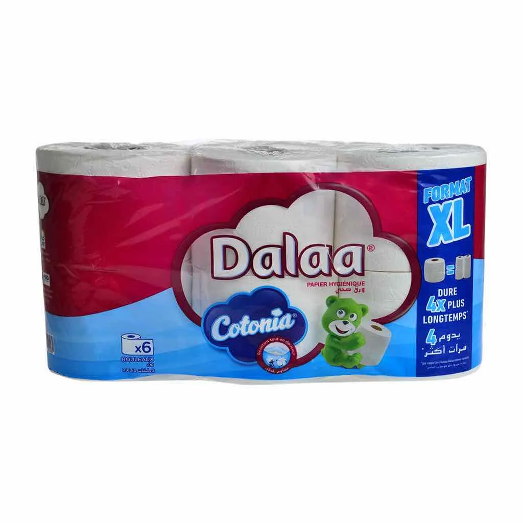 Papier toilette blanc cotonia format XL 2 plis x6pcs - DALAA