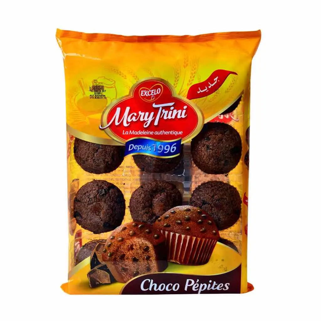Madeleines chocolat et pépites de chocolat Mary Trini 300g - EXCELO