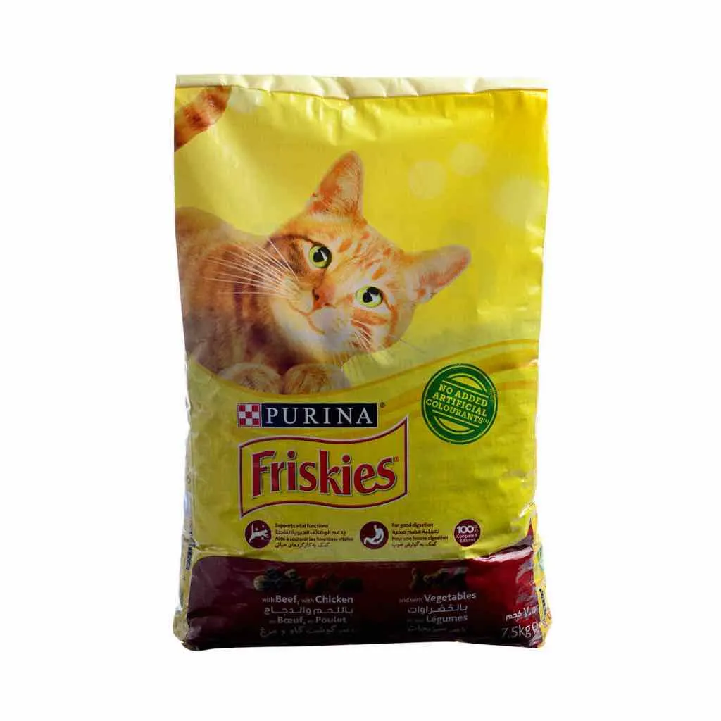 Croquettes au bœuf, au poulet et aux légumes pour chat adulte 7,5Kg - FRISKIES