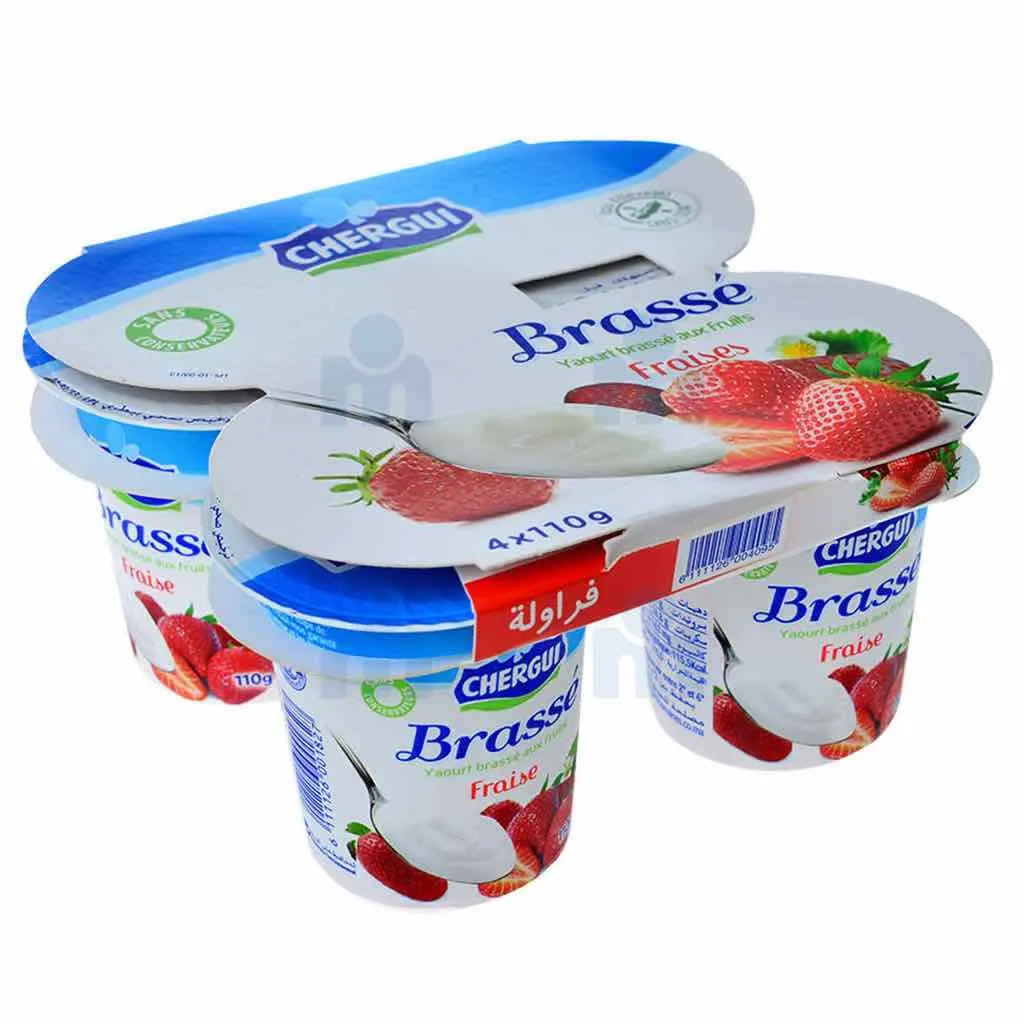 Yaourt brassé aux fruits fraise 4x110g - CHERGUI