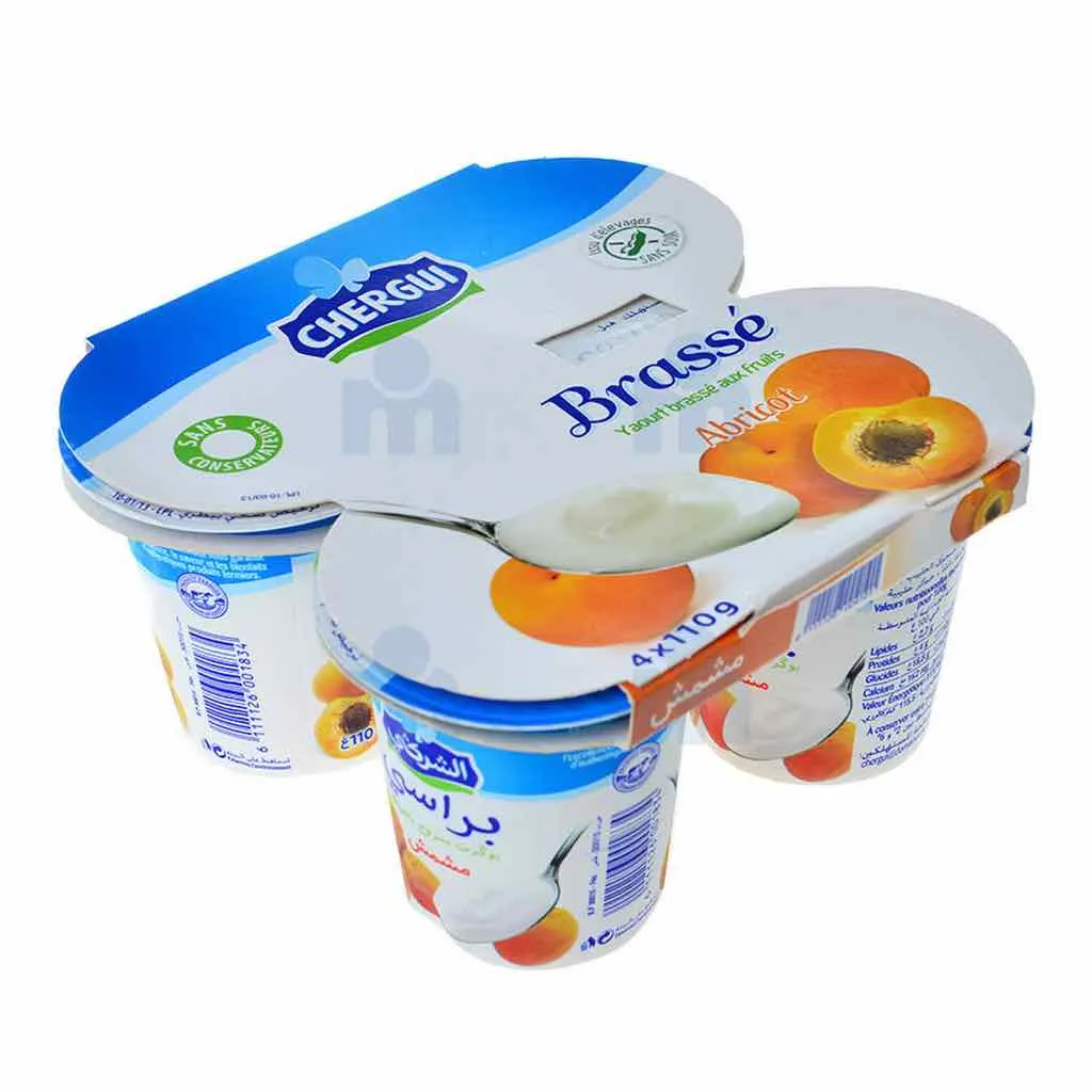 Yaourt brassé aux fruits abricot 4x110g - CHERGUI