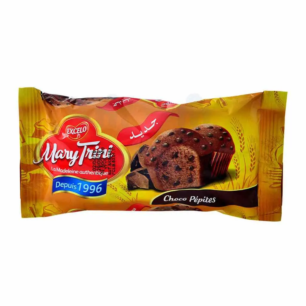 Duo madeleines chocolat et pépites cacao Mary Trini 50g - EXCELO