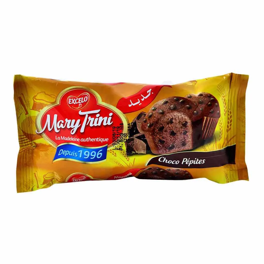 Duo madeleines nature et pépites cacao Mary Trini 25g - EXCELO