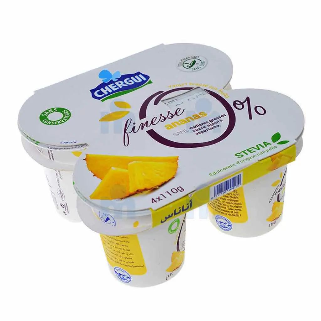 Yaourt ananas Finesse 4x110g - CHERGUI
