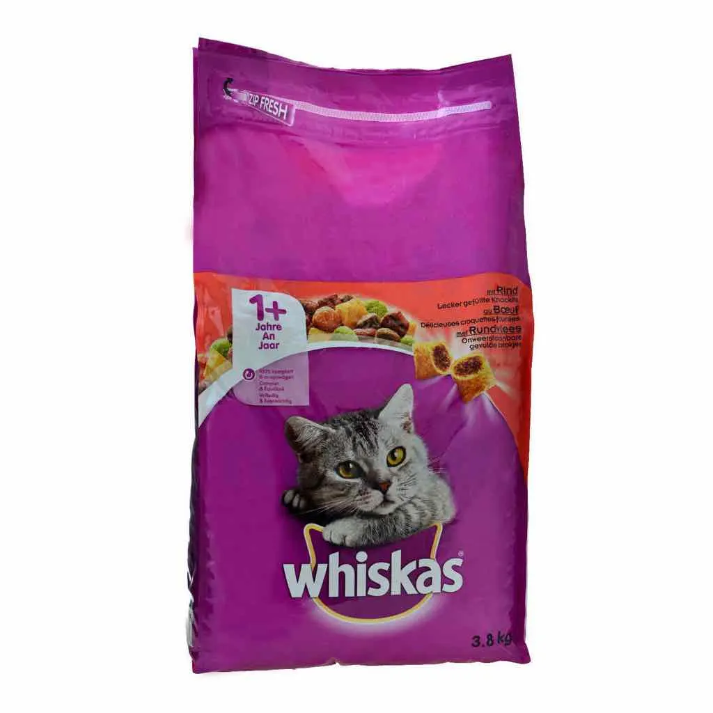 Croquettes fourées au bœuf pour chat adulte 3,8Kg - WHISKAS - vue 2