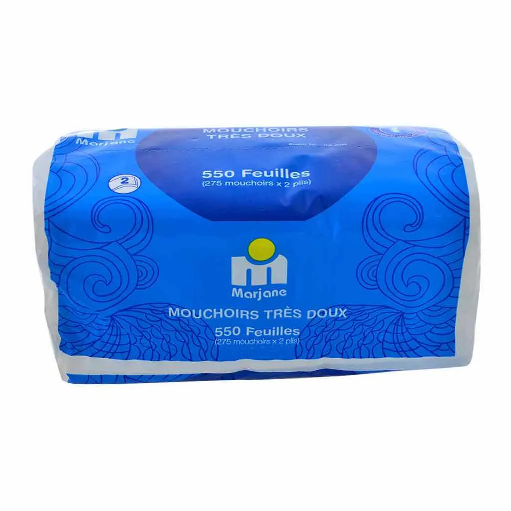 Mouchoirs blancs très doux 2 plis x275u - MARJANE