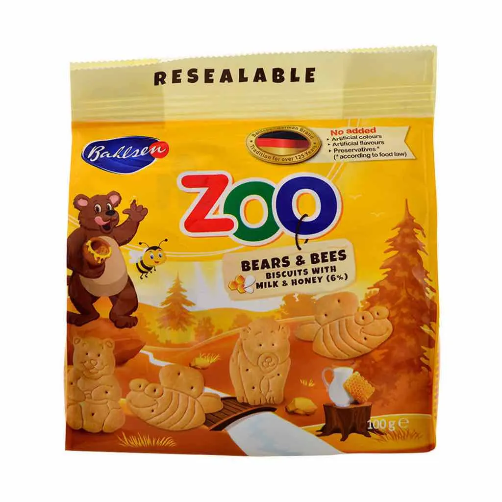 Minis biscuits au lait et miel Zoo 100g - BAHLSEN