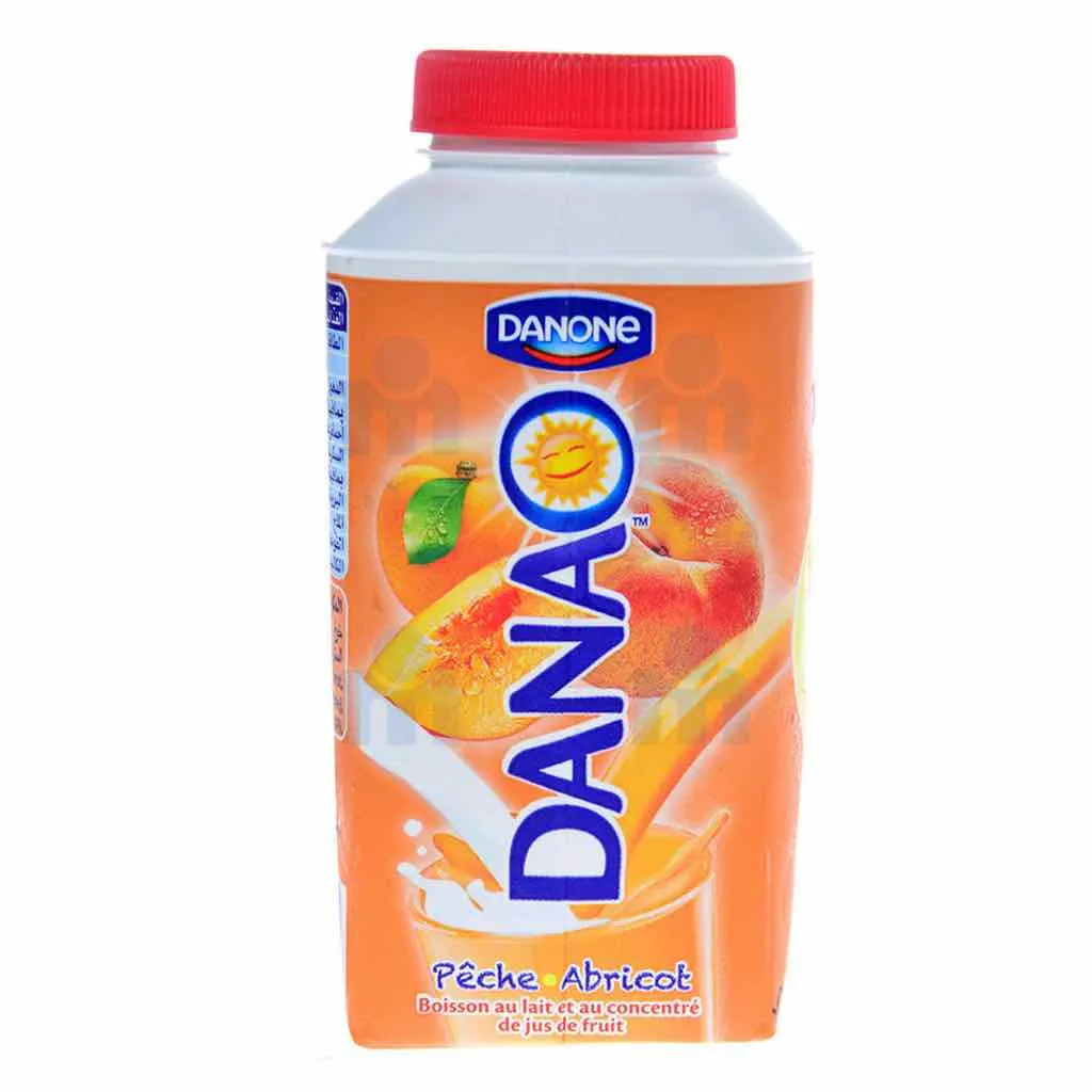 Boisson au lait et au concentré de jus de fruit pêche et abricot 240ml - DANAO