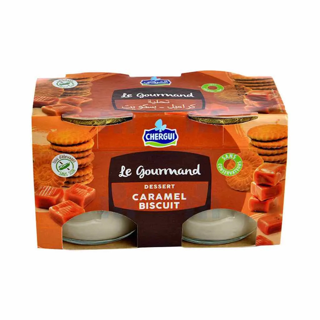 Dessert caramel et biscuit Le Gourmand 2x125g - CHERGUI