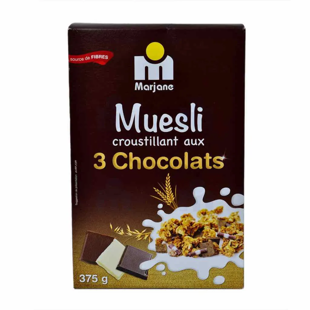 Muesli aux 3 chocolats 375g - MARJANE