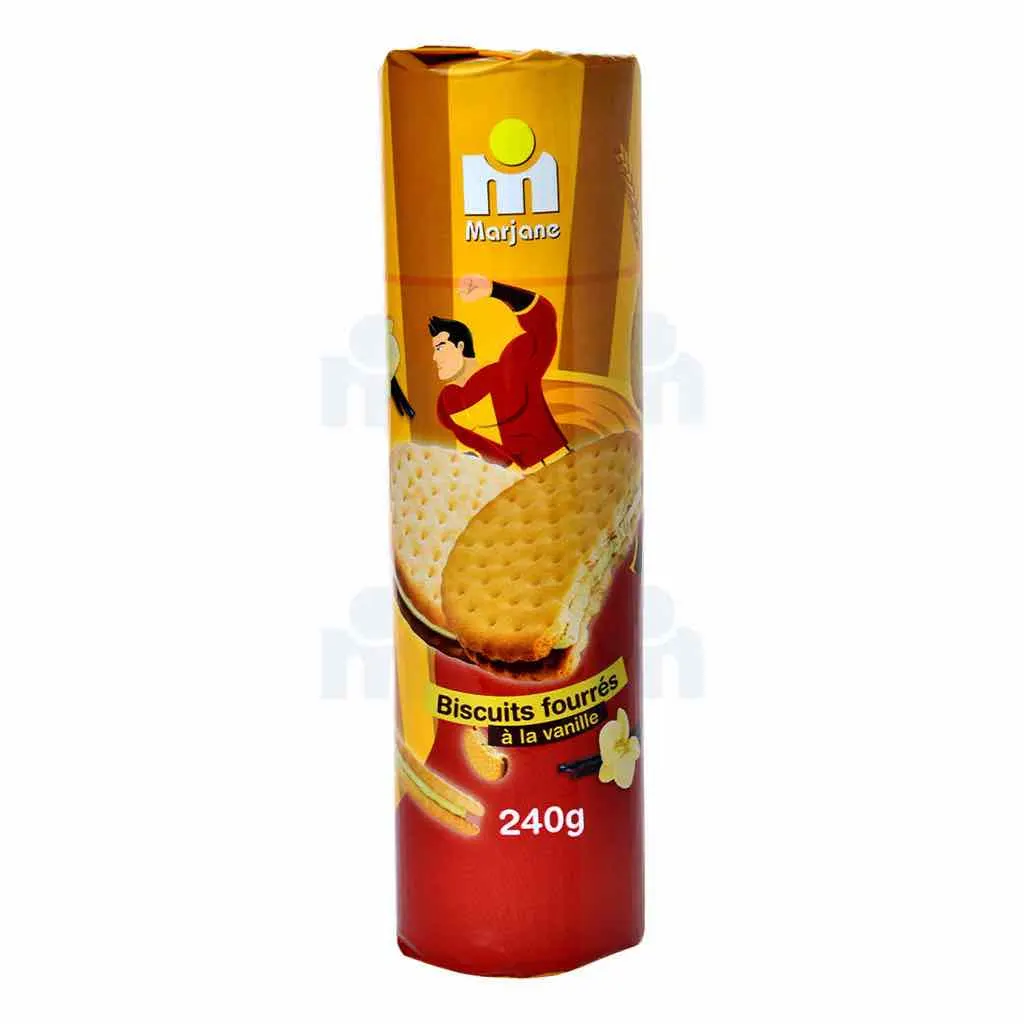 Biscuits fourrés à la vanille 240g - MARJANE