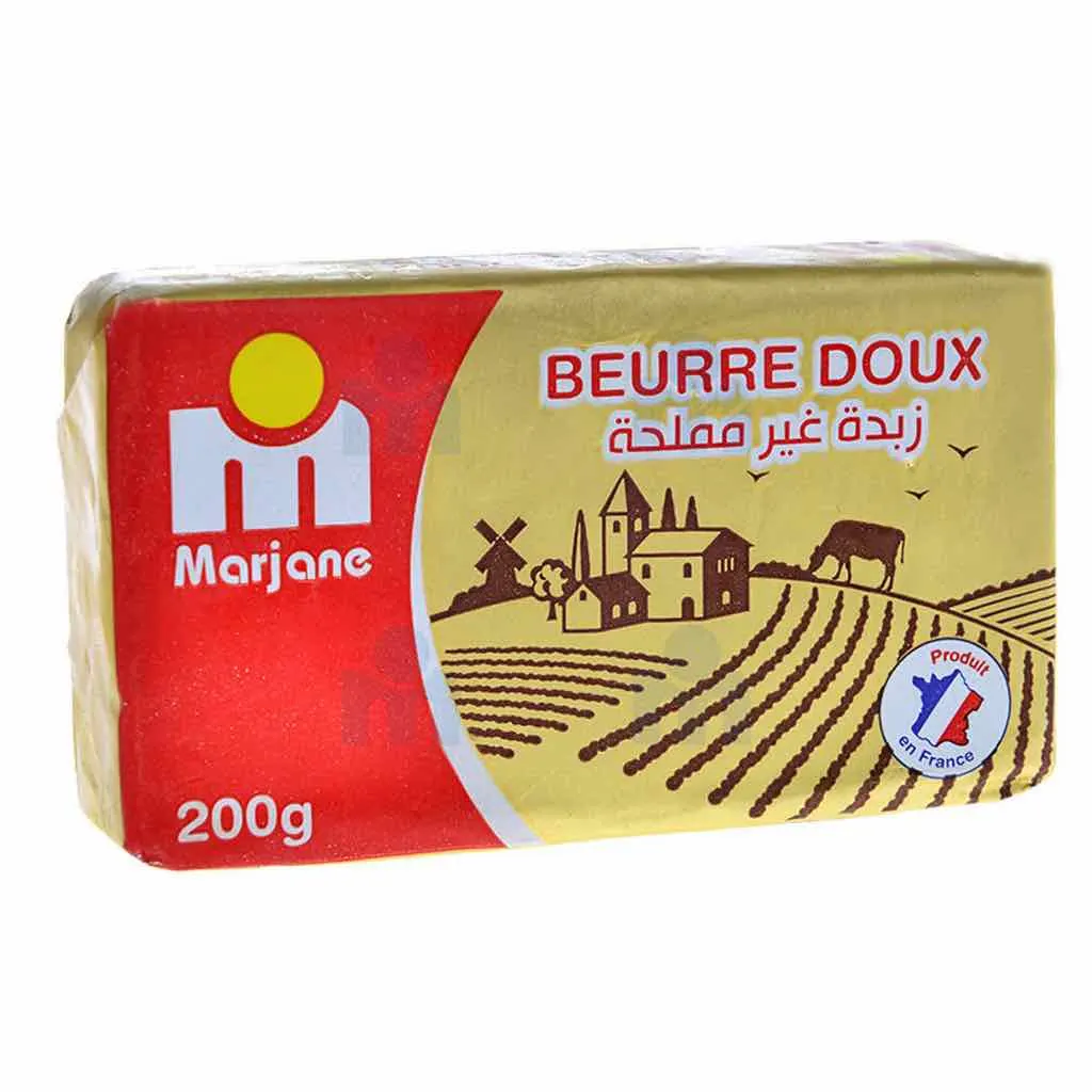 Beurre doux en plaquette 200g - MARJANE
